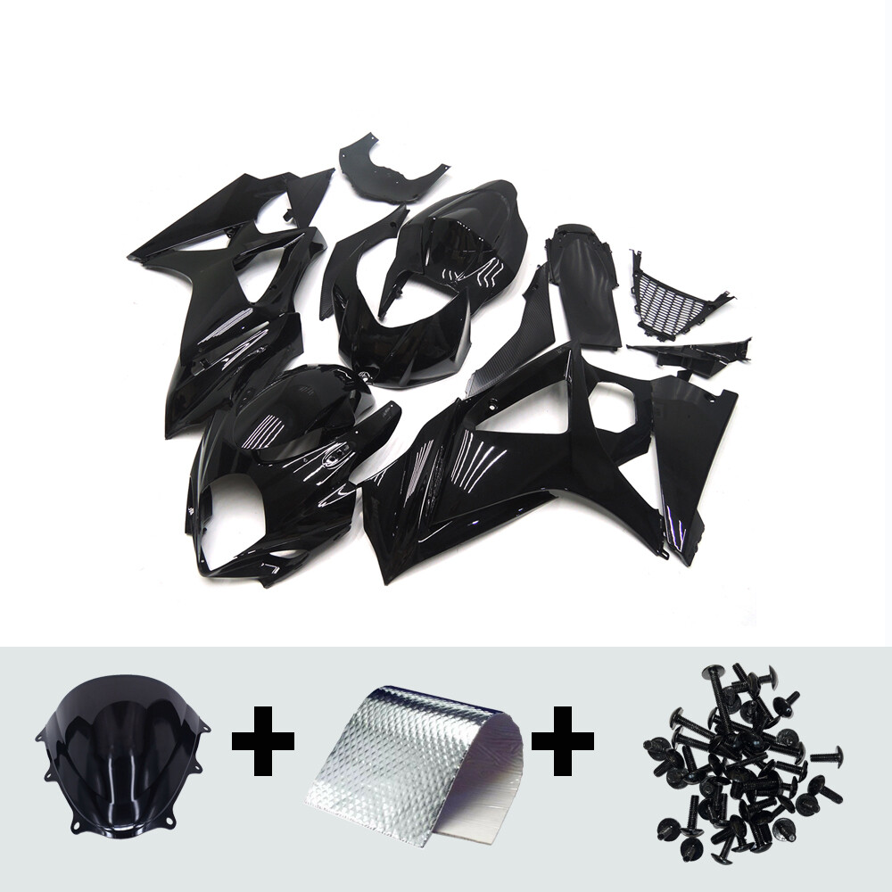 ABS Plastic Fairings for Suzuki GSXR1000 K7 2007 2008 Black Injection Bodywork