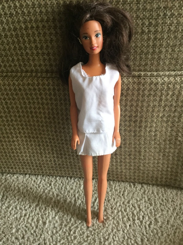 Mattel Barbie or Ken Doll Shirt Solid White Tank Top 90's Style Fits both Dolls