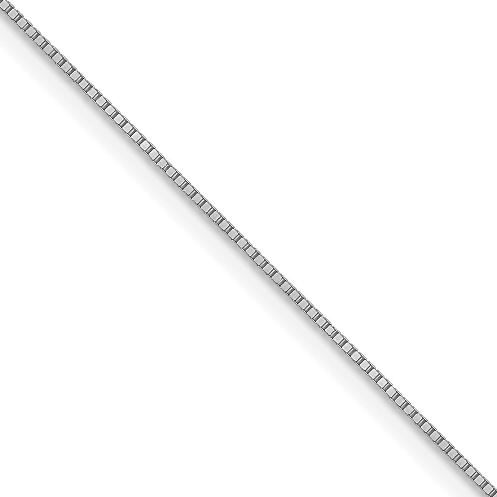 10k White Gold .5mm Baby Box with Lobster Clasp Chain Necklace 20