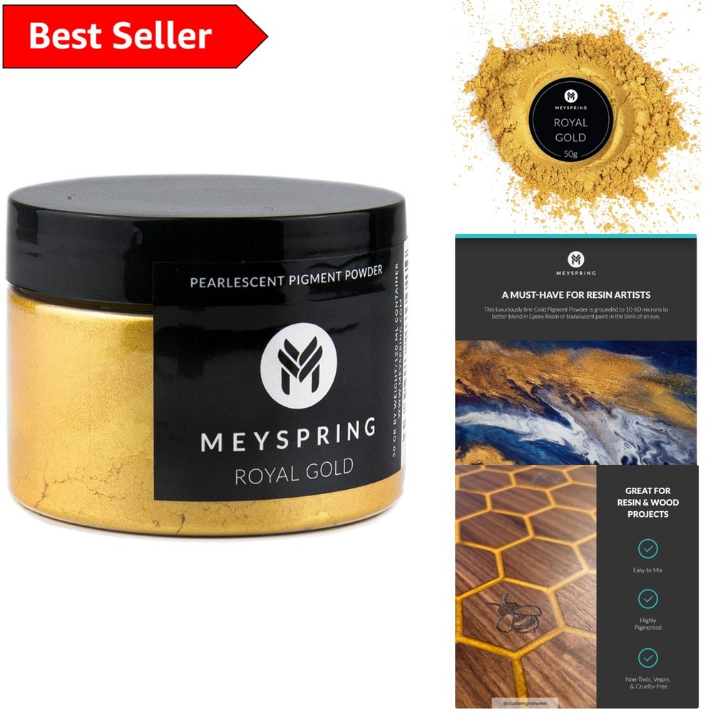 Cosmetic-Grade Gold Mica Powder for Resin Art and Kintsugi Crafts