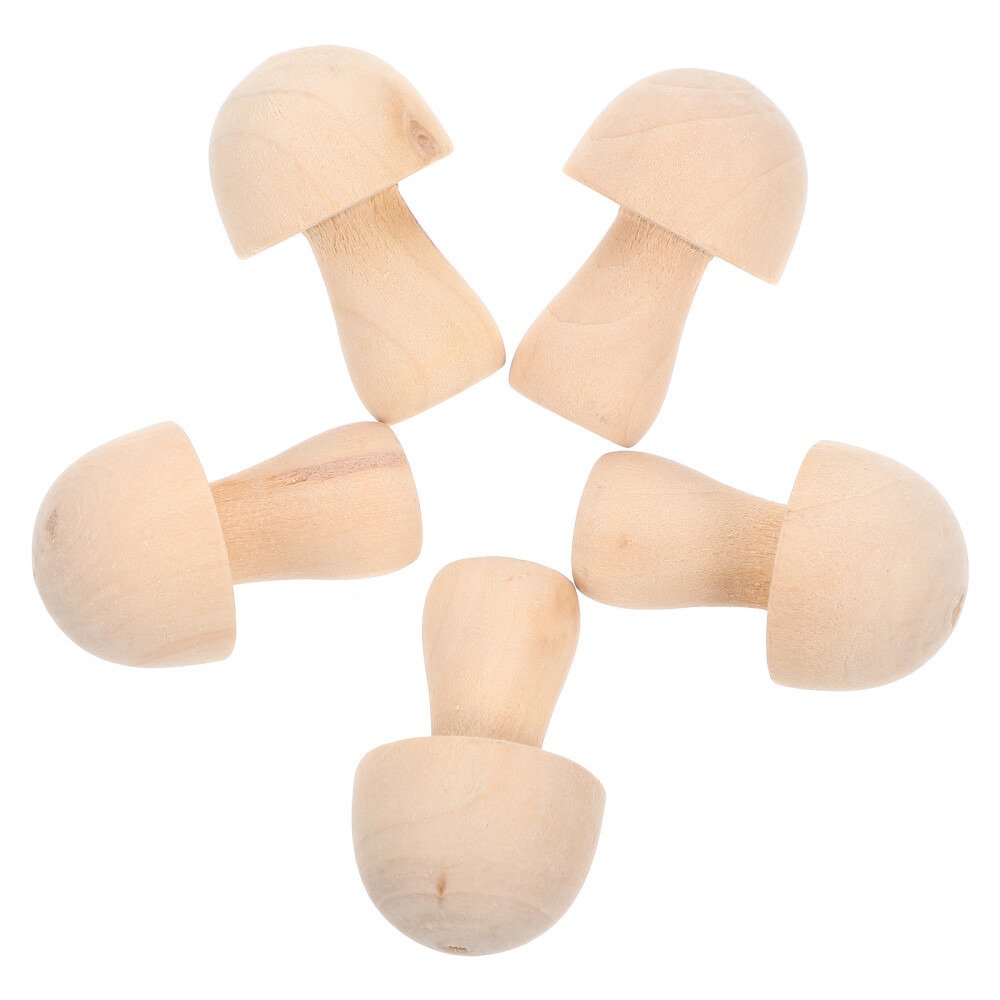 10 Pcs Wooden Mushroom Wreath Mini Mushrooms for Crafts Decor