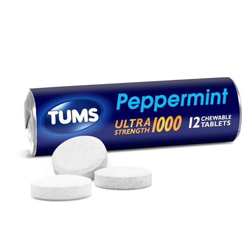 Peppermint Ultra Strength Chewable Antacid for Heartburn Relief 12 Count Rolls