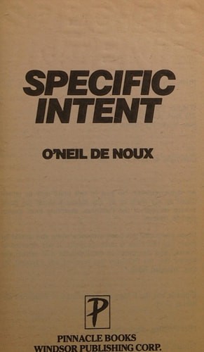 Specific Intent by O'Neil De Noux, Acceptable Book