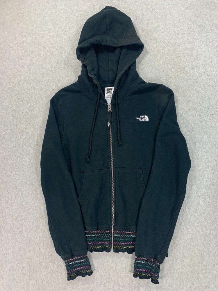The North Face Cotton Full Zip Hoodie Jacket (Women's Small) Black