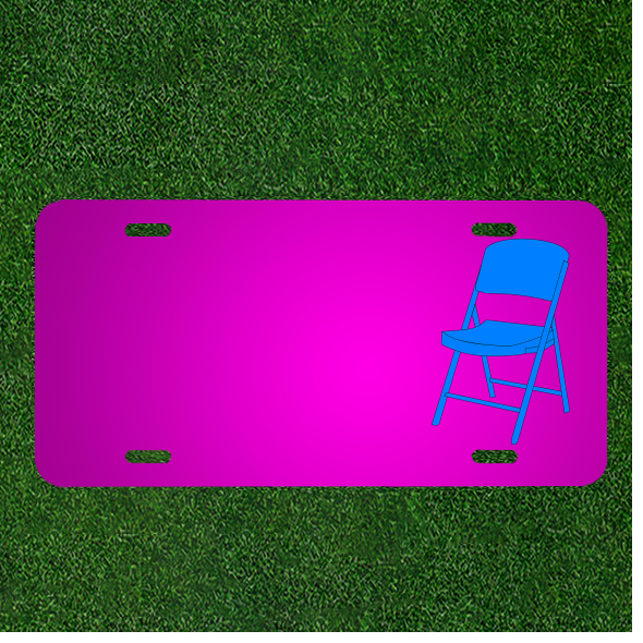 Personalized Folding Lawn Chair with Custom Car License Plate Name Add-On