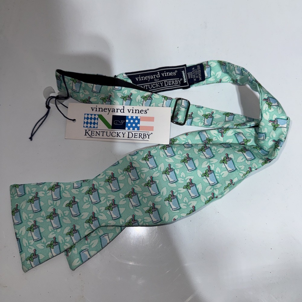 NEW Vineyard Vines Men's Kentucky Derby Bow Tie Mint Juleps Print Preppy