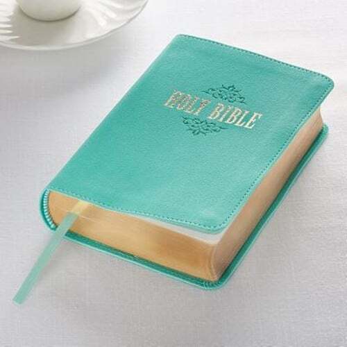 KJV Large Print Compact Teal Red Letters: New