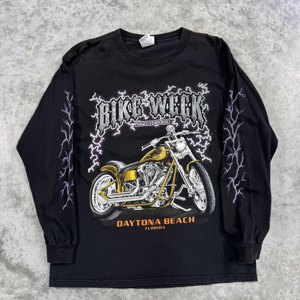 Vintage Bike Week Shirt Mens Large Daytona Beach Motorcycle Graphic 2003 00s