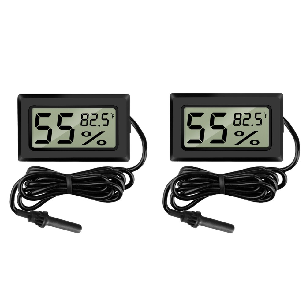2 Pcs Humidity Meter Mini LCD Digital Indoor Temperature Thermometer Hygrometer