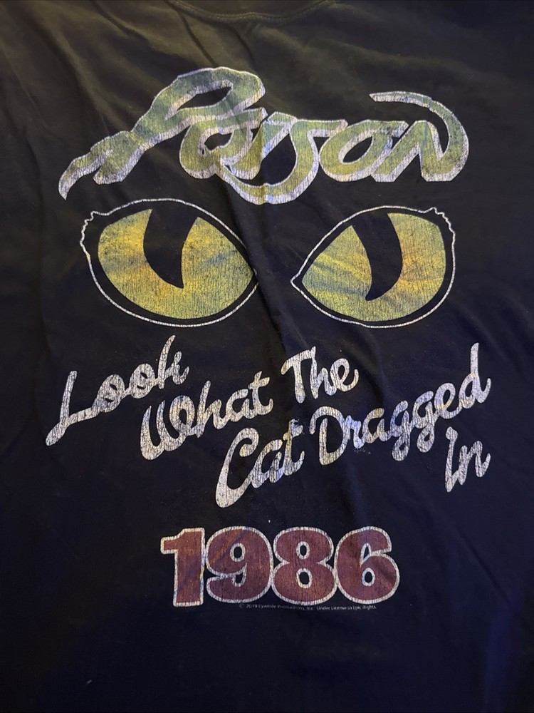 Poison Look What the Cat Dragged in T-Shirt Vintage Brett Michaels 1986 XL Rare