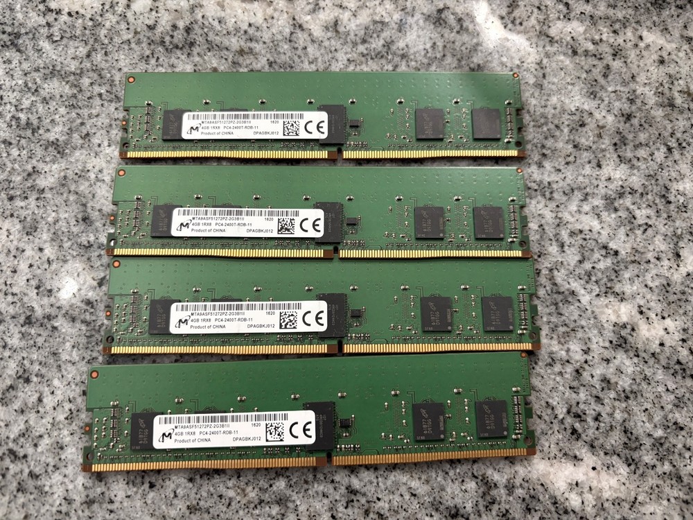 16GB (4x4GB) Micron MTASF51272PZ-2G3B1IG ECC 288-pin DDR4 2400T DIMMs server RAM