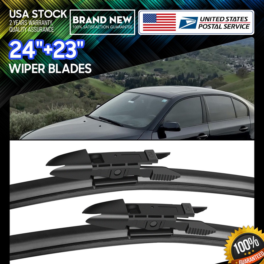24+23 Inch All-Season OEM Windshield Wiper Blades with 1.5M Wipe Cycles