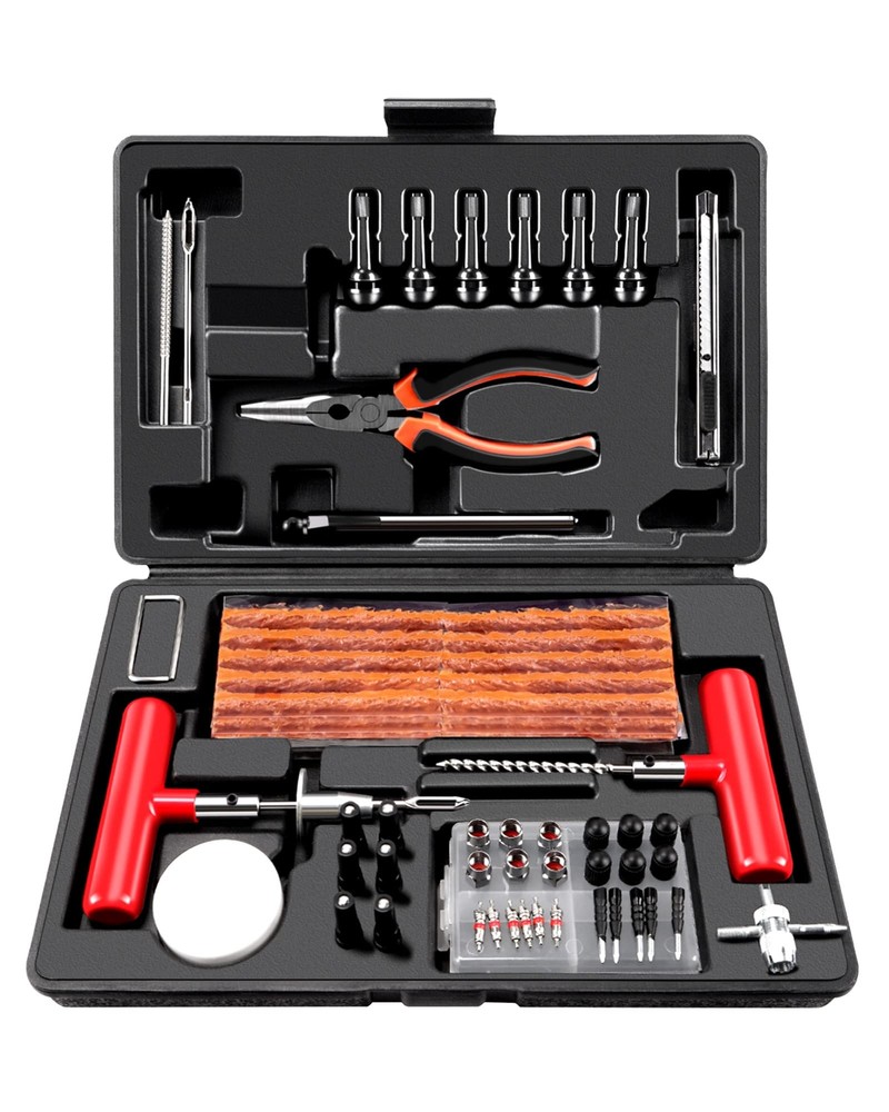 98PCS Tire Repair Kit, Professional Heavy Duty Tire Plug Kit, Tire Patch Kit ...