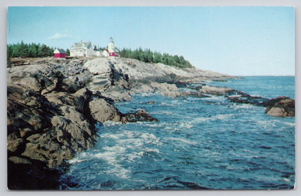 Pemaquid Lighthouse Maine Lusterchrome Postcard Tichnor Bros.