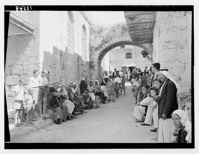 nun at gate of city, Beit Sahur Street, 'Ruth' story, Matson Photo, Middle East