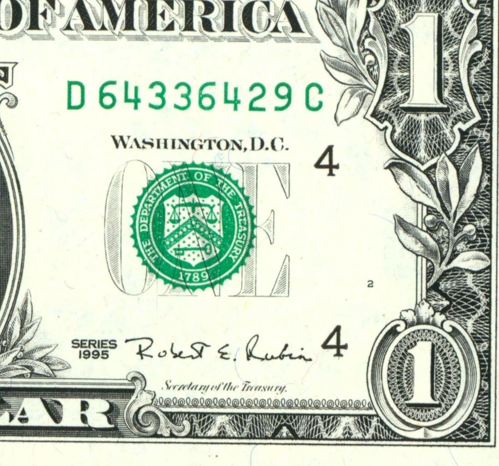 *WEB PRESS NOTE** (EXPERIMENTAL) $1 1995 Plate #2/9 Federal RN (1st of 2 consec)