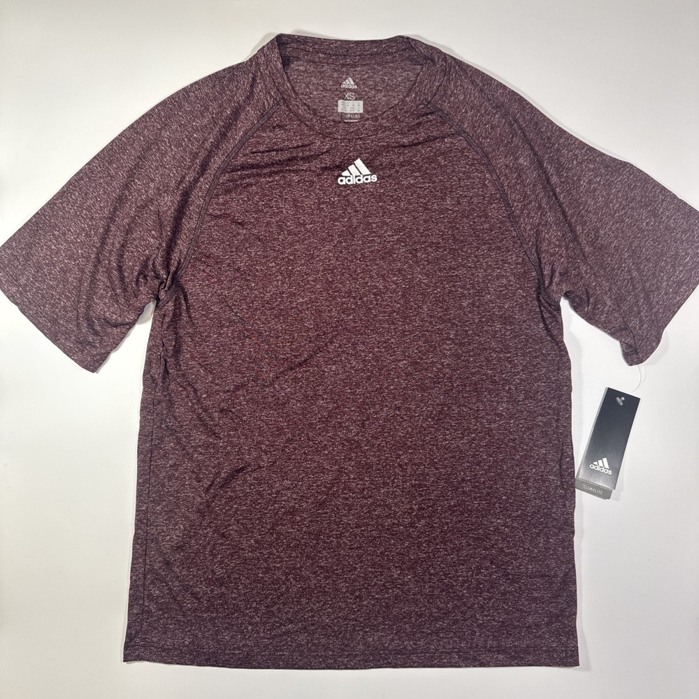 Adidas Climalite Heather Maroon Men Sizs XS X-small T-shirt Active Tee 2996s