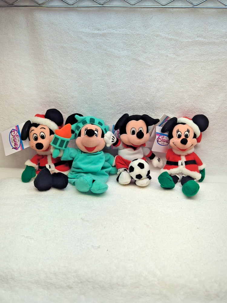 Vtg Disney Store Exclusive Mickey/Minnie Mouse Plushies Lot of (4) New w Tag's