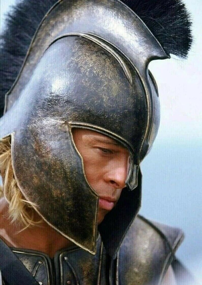 Greek Achilles Spartan Helmet Movie King Leonidas Medieval Roman Liner Troy Helm-image