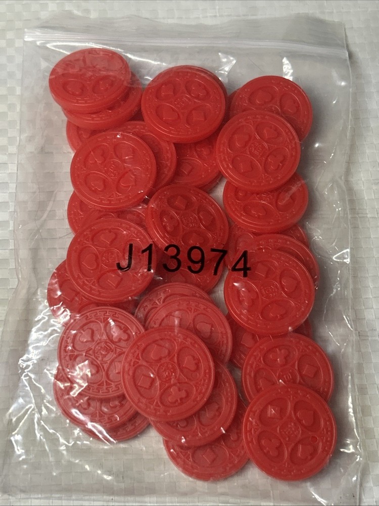 Sequence Red Playing Chips Complete Replacement Token Set Jax Game Parts
