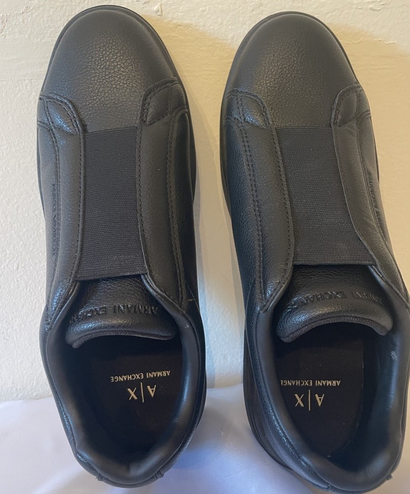 A X Armani Exchange Men’s BLACK Slip-On Sneakers Shoes SIZE 7 US ELASTIC BAND