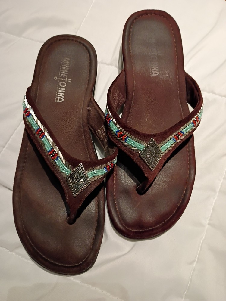Minnetonka Women's Leather Sandals Size 7