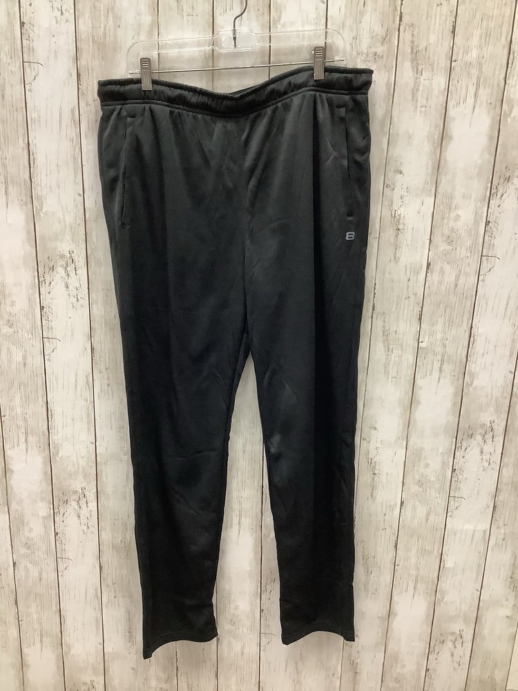 Layer 8 Men's XL Black Athletic Track Pants Elastic Waist Pockets Sporty Casual