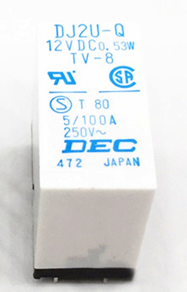 1PC DJ2U-Q 12VDC TV-8 Power Relay 5/100A 250VAC 6Pins #sumaik11