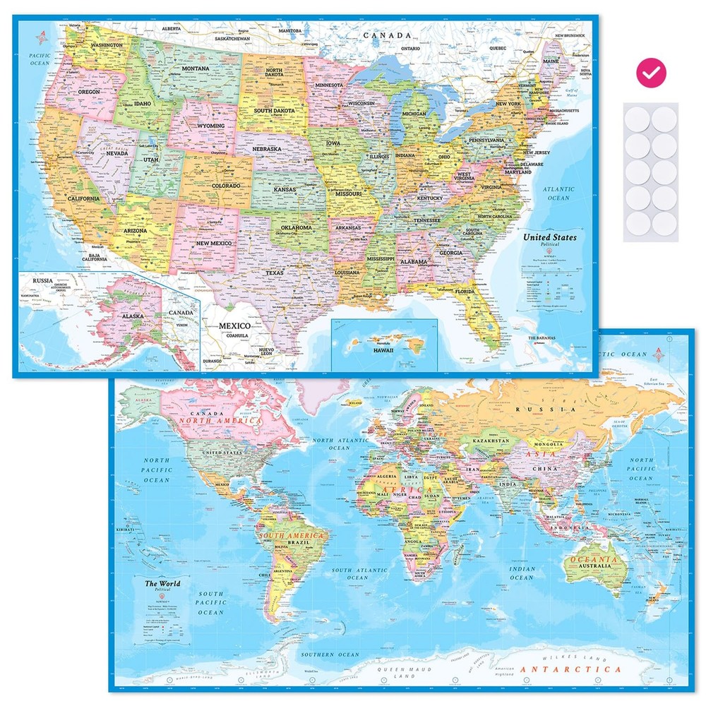NOWMAP Matte Wall Map Set – 18