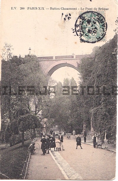 Postcard Buttes-Chaumont Park children c1900 Paris France