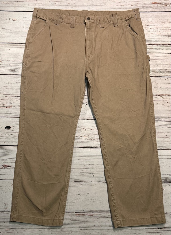 Carhartt Pants Beige Carpenter Relaxed Fit B324-DKH Men's 44x30