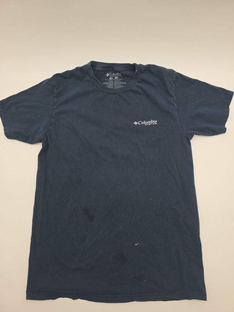Columbia Medium Blue Sportwear Men Spell Out Shirt..#43369