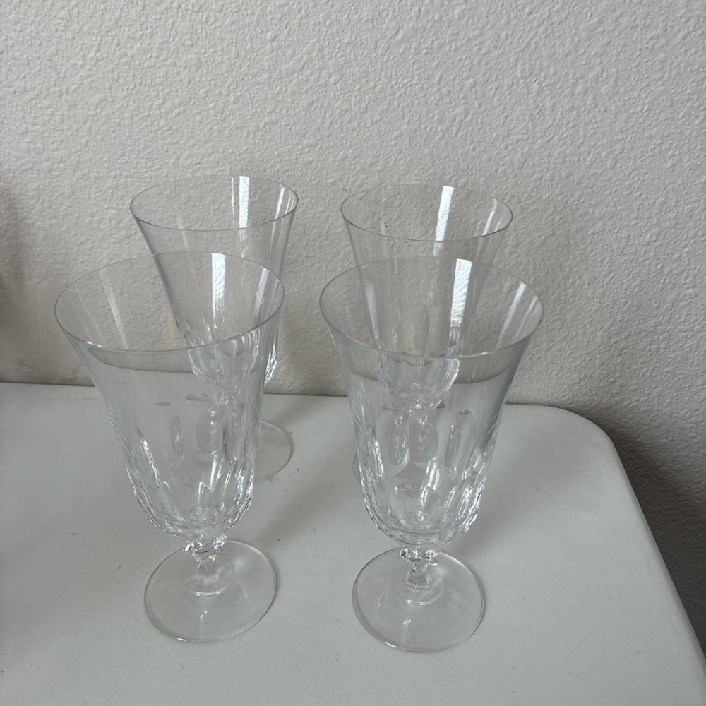 Vintage Glass Water Goblets Set Of 4