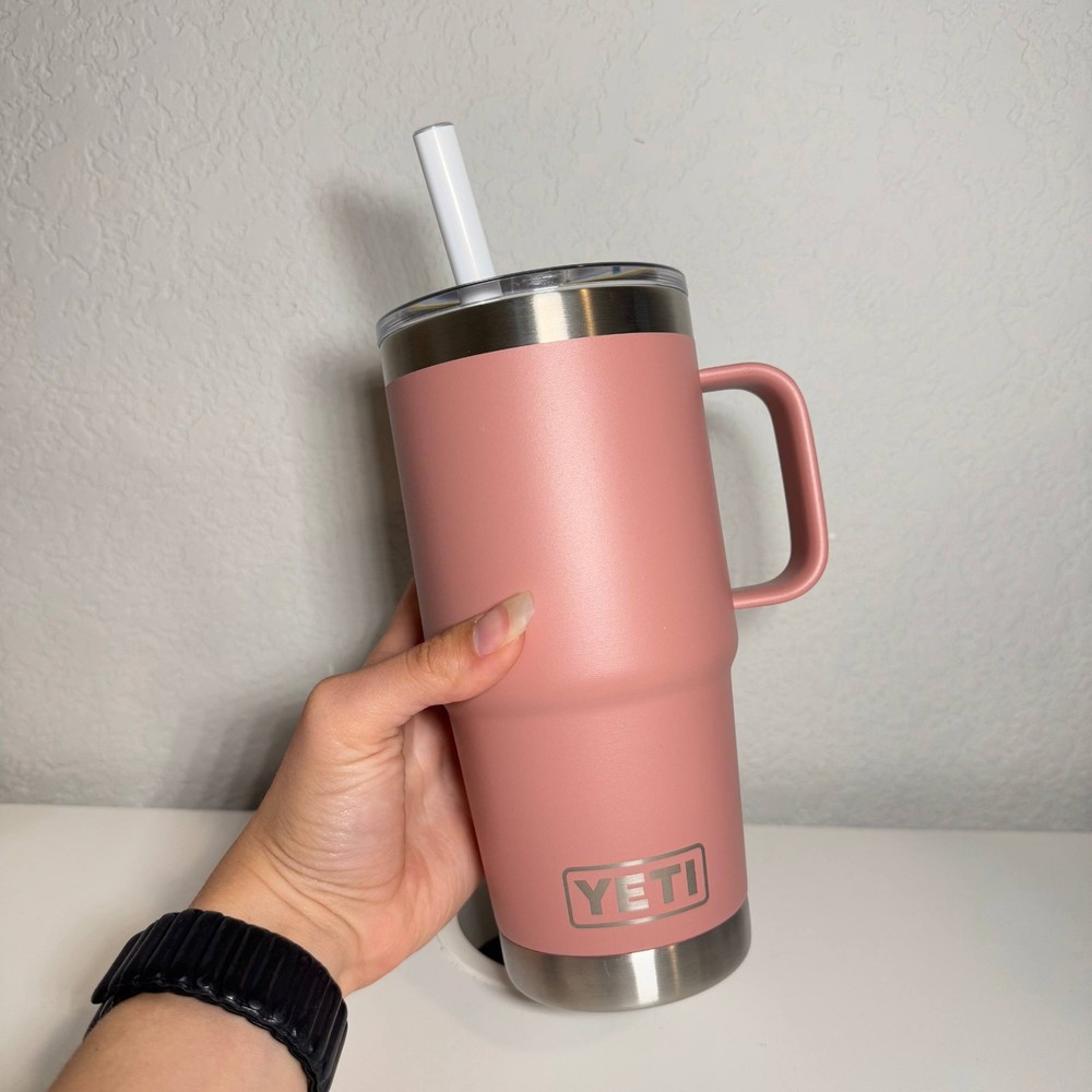 NEW YETI Rambler 25 oz Tumbler with Handle and Straw Lid Travel Mug Water