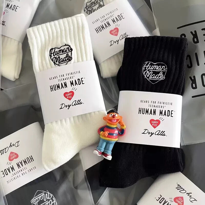 2 Pairs Unisex Human Crew Socks Made Breathable Comfort Causal Athletic Socks