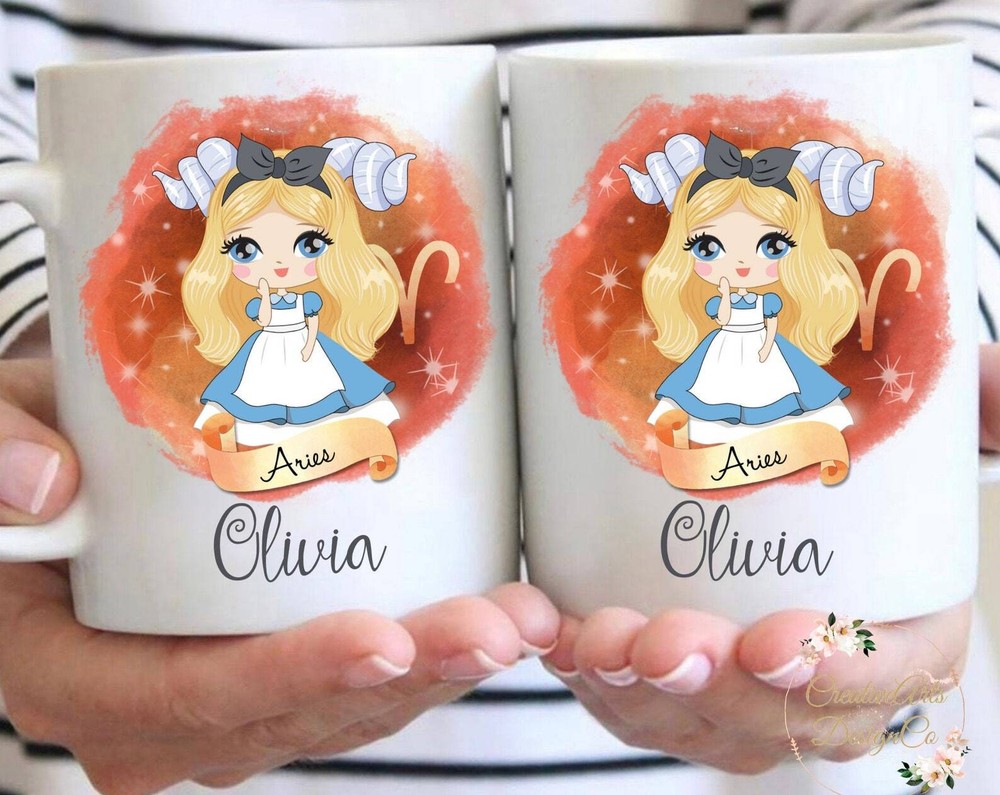 Personalized Princess Zodiac Mug Birth Month Personalized  Kids Ceramic  Mug
