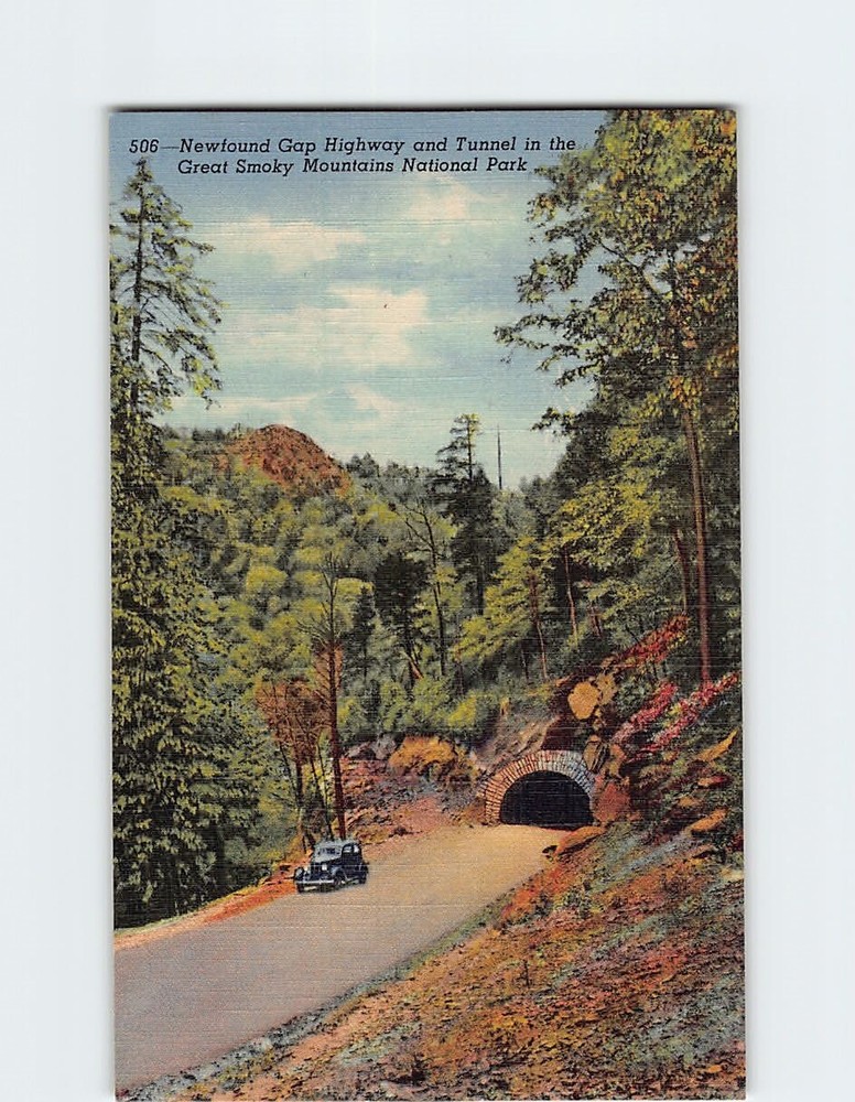 Postcard Highway and Tunnel Great Smoky Mountains National Park USA
