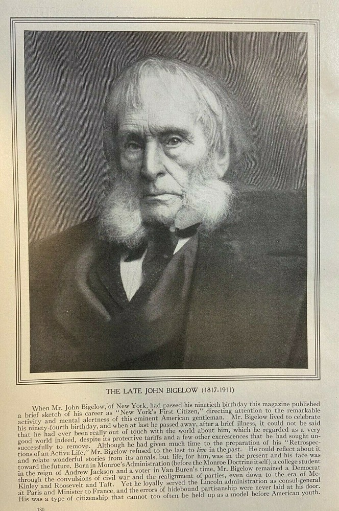 1912 Vintage Magazine Illustration John Bigelow New York Businessman