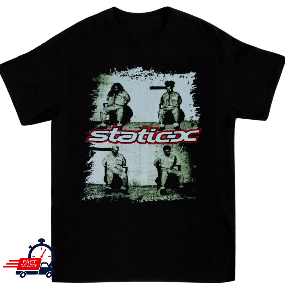 STATIC-X BAND GIFT FOR FAN BLACK COTTON T Shirt Full Size S-5XL