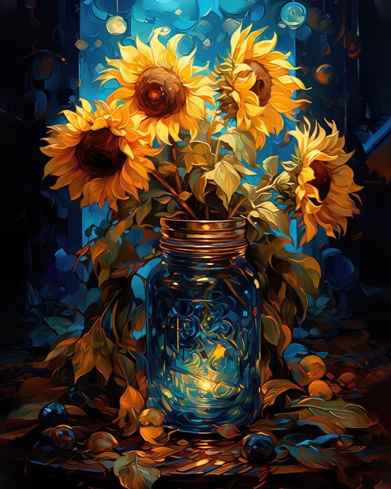 Diamond Painting Kits for Adults, Sunflowers 5D DIY Diamond Art Kits Full Drill