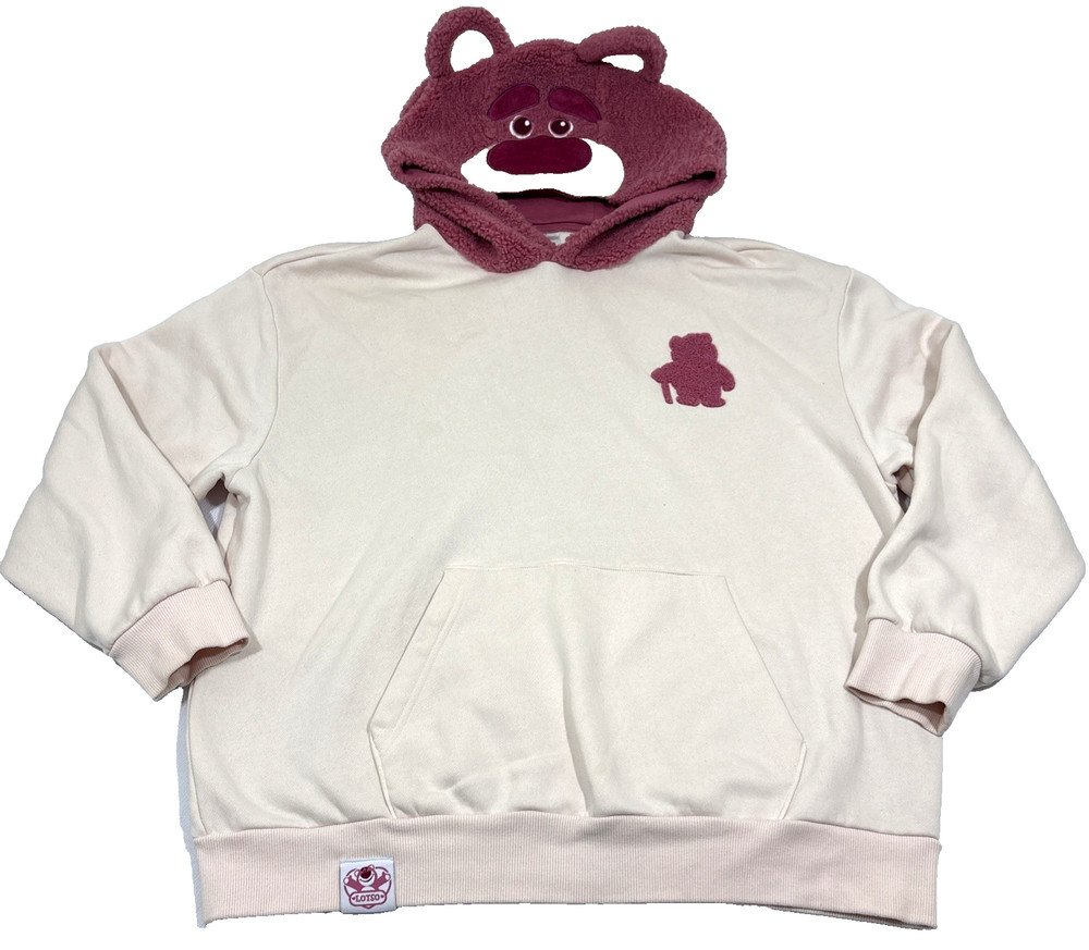 Disney Parks Lotso Bear Sherpa Hoodie Pixar Toy Story Unisex Large Character ECU