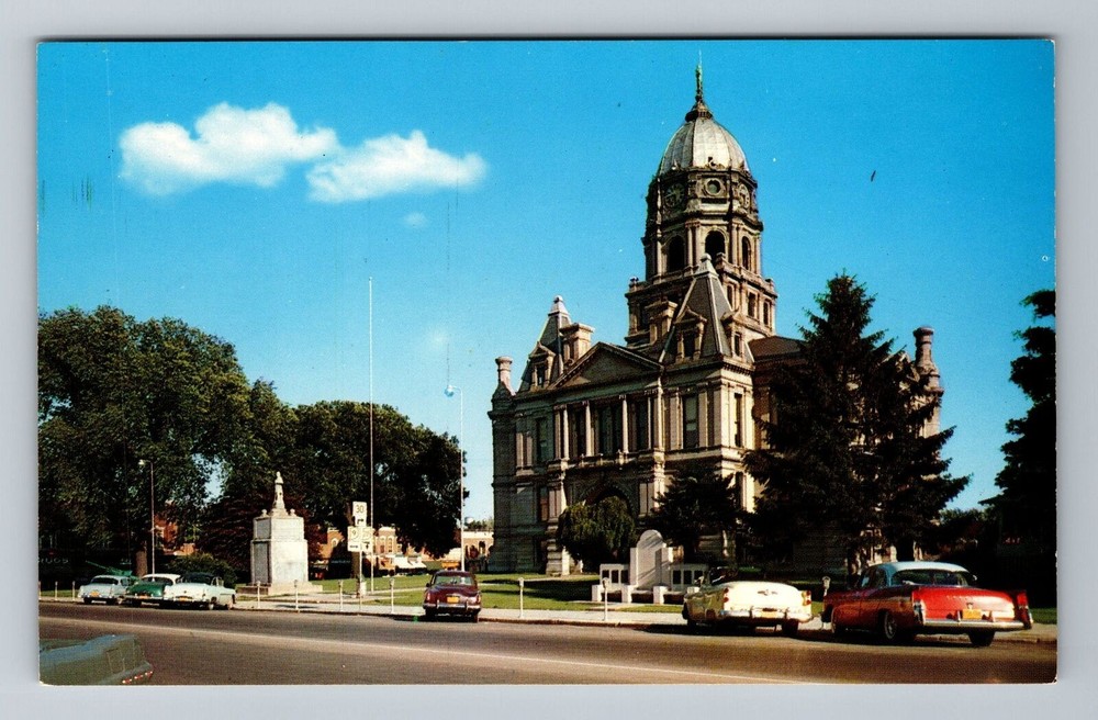 Columbia City IN-Indiana, Whitley County Court House, Vintage Postcard