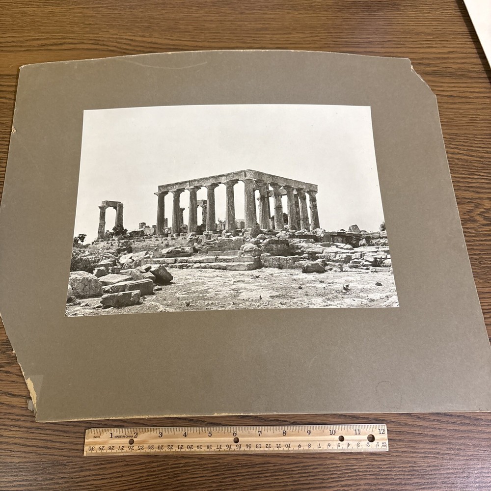 Temple of Aphaea Athena Aegina Greece Vintage Mounted Greek Architecture Photo
