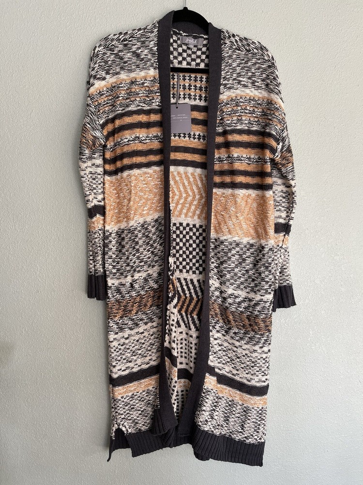 Marled Long Sweater Cardigan Duster Size Medium