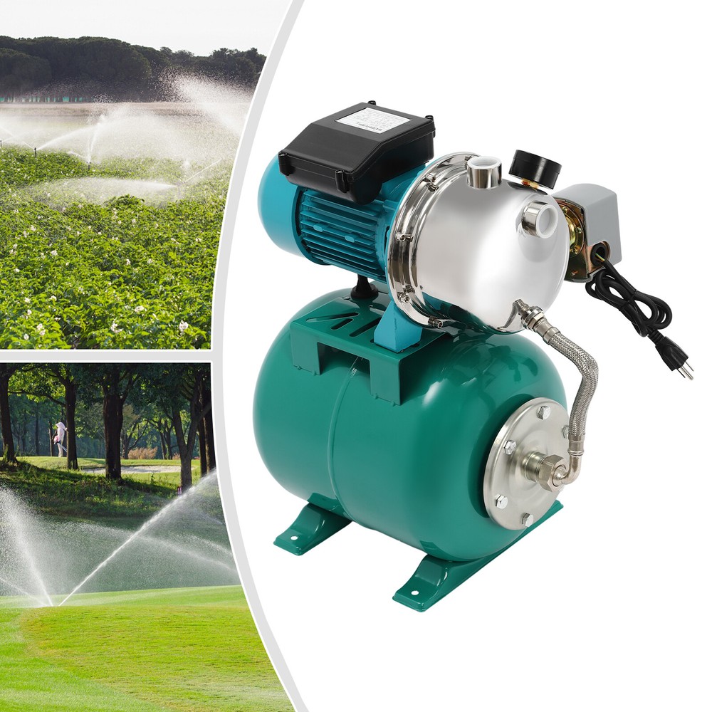 Shallow Well Pump Stainless Steel Pump With Pressure Tank 110V 1.2KW 1.6HP