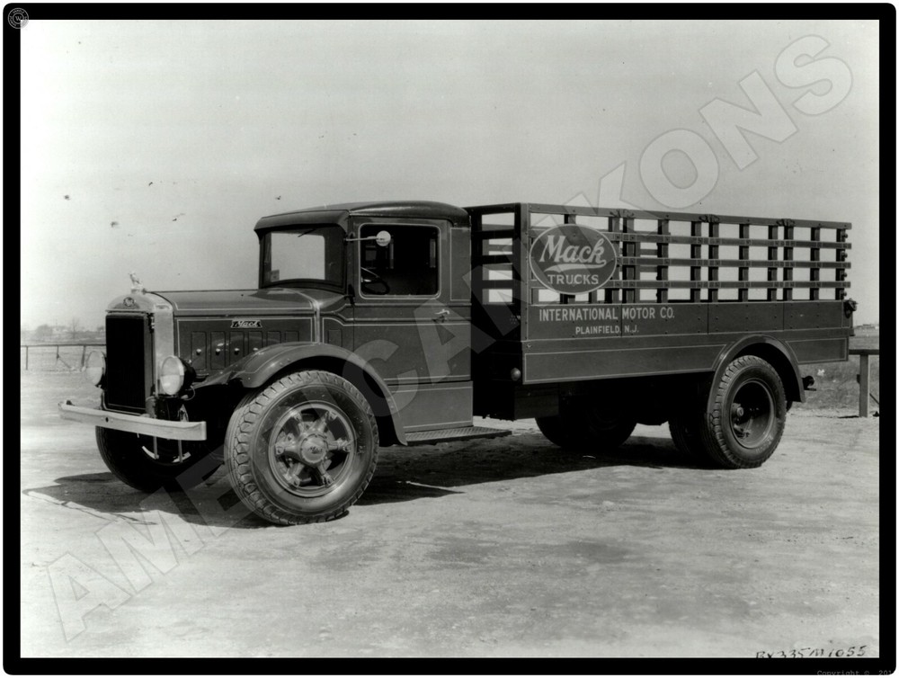Mack Trucks New Metal Sign: 1935 Dealership Stakebed Truck Plainfield New Jersey