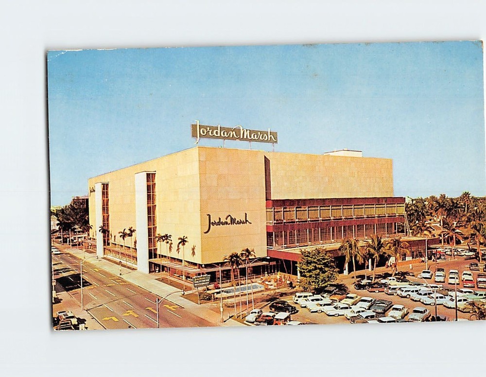 Postcard Jordan Marsh Biscayne Boulevard Venetian Causeway Florida USA