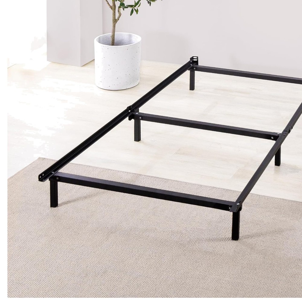Sturdy Twin Metal Bed Frame with 7-Inch Box Spring & Mattress Support