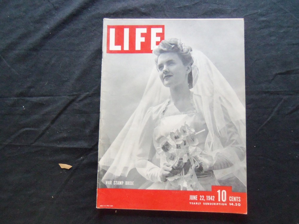 1942 JUNE 22 LIFE MAGAZINE - WAR STAMP BRIDE - L 292