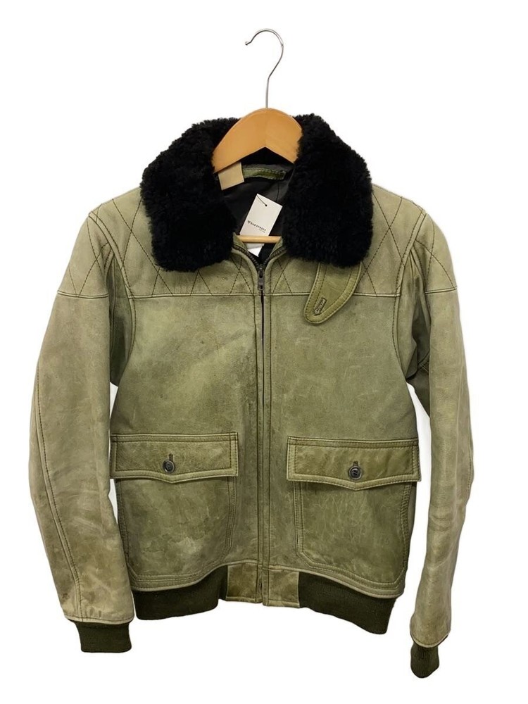 N.Hoolywood Leather Jacket Blouson/S/Cowhide/Khaki/713Pieces 3502